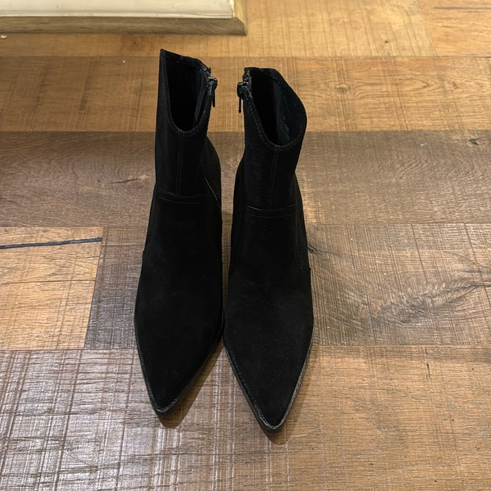 Black suade booties